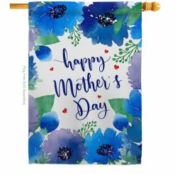 Angeleno Heritage MADE AND DESIGNED LOS ANGELES CALIFORNIA 28 in. x 40 in. Royal Floral Mother's Day Family House Flag Double-Sided Decorative Vertical Flags
