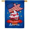 Angeleno Heritage MADE AND DESIGNED LOS ANGELES CALIFORNIA 28 in. x 40 in. Happy Birthday America Patriotic House Flag Double-Sided Decorative Vertical Flags