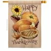 Angeleno Heritage MADE AND DESIGNED LOS ANGELES CALIFORNIA 28 in. x 40 in. Happy Thanksgiving Feast Fall House Flag Double-Sided Decorative Vertical Flags