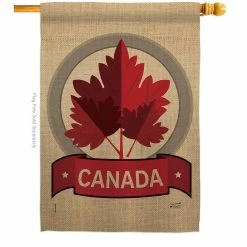 Angeleno Heritage MADE AND DESIGNED LOS ANGELES CALIFORNIA 28 in. x 40 in. Happy Canada Day Regional House Flag Double-Sided Decorative Vertical Flags