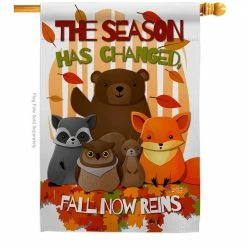 Angeleno Heritage MADE AND DESIGNED LOS ANGELES CALIFORNIA 28 in. x 40 in. Fall Now Reins Fall House Flag Double-Sided Decorative Vertical Flags