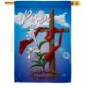 Angeleno Heritage MADE AND DESIGNED LOS ANGELES CALIFORNIA 28 in. x 40 in. Easter Cross Religious House Flag Double-Sided Decorative Vertical Flags