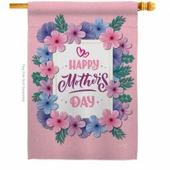 Angeleno Heritage MADE AND DESIGNED LOS ANGELES CALIFORNIA 28 in. x 40 in. Pink Mother Day Family House Flag Double-Sided Decorative Vertical Flags