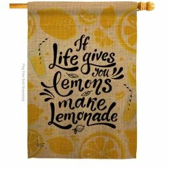 Angeleno Heritage MADE AND DESIGNED LOS ANGELES CALIFORNIA 28 in. x 40 in. Life Gives Lemons Expression House Flag Double-Sided Decorative Vertical Flags