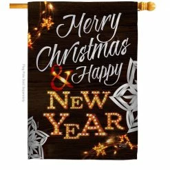 Angeleno Heritage MADE AND DESIGNED LOS ANGELES CALIFORNIA 28 in. x 40 in. Lightful Holidays Winter House Flag Double-Sided Decorative Vertical Flags