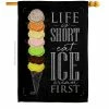 Angeleno Heritage MADE AND DESIGNED LOS ANGELES CALIFORNIA 28 in. x 40 in. Eat Ice Cream First Food House Flag Double-Sided Decorative Vertical Flags