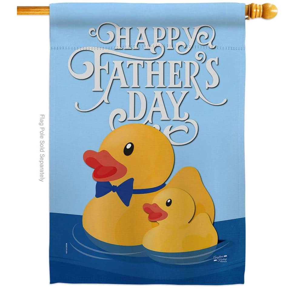 Angeleno Heritage MADE AND DESIGNED LOS ANGELES CALIFORNIA 28 in. x 40 in. Daddy Yellow Duckie Family House Flag Double-Sided Decorative Vertical Flags