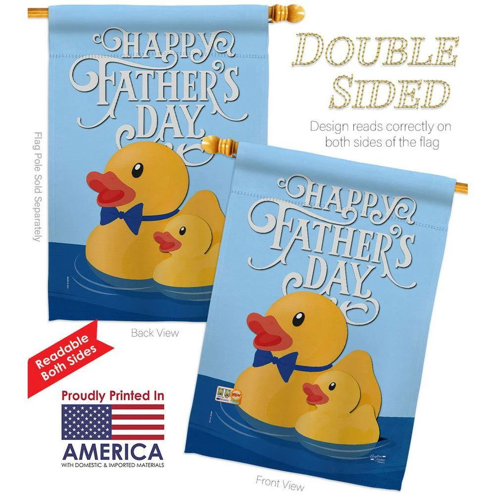 Angeleno Heritage MADE AND DESIGNED LOS ANGELES CALIFORNIA 28 in. x 40 in. Daddy Yellow Duckie Family House Flag Double-Sided Decorative Vertical Flags - Image 2
