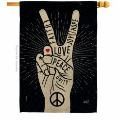 Angeleno Heritage MADE AND DESIGNED LOS ANGELES CALIFORNIA 28 in. x 40 in. Faith Love Joy Expression House Flag Double-Sided Decorative Vertical Flags