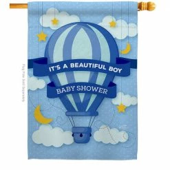Angeleno Heritage MADE AND DESIGNED LOS ANGELES CALIFORNIA 28 in. x 40 in. Baby Shower Boy Celebration House Flag Double-Sided Decorative Vertical Flags