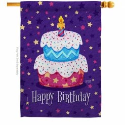 Angeleno Heritage MADE AND DESIGNED LOS ANGELES CALIFORNIA 28 in. x 40 in. Celerate Birthday Celebration House Flag Double-Sided Decorative Vertical Flags