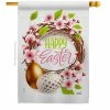 Angeleno Heritage MADE AND DESIGNED LOS ANGELES CALIFORNIA 28 in. x 40 in. Easter Wreath Spring House Flag Double-Sided Decorative Vertical Flags