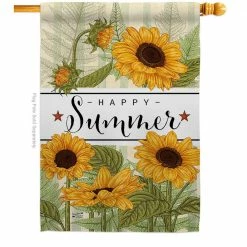 Angeleno Heritage MADE AND DESIGNED LOS ANGELES CALIFORNIA 28 in. x 40 in. Happy Sunflowers Spring House Flag Double-Sided Decorative Vertical Flags