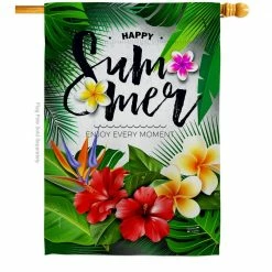 Angeleno Heritage MADE AND DESIGNED LOS ANGELES CALIFORNIA 28 in. x 40 in. Enjoy Every Moment Summer House Flag Double-Sided Decorative Vertical Flags