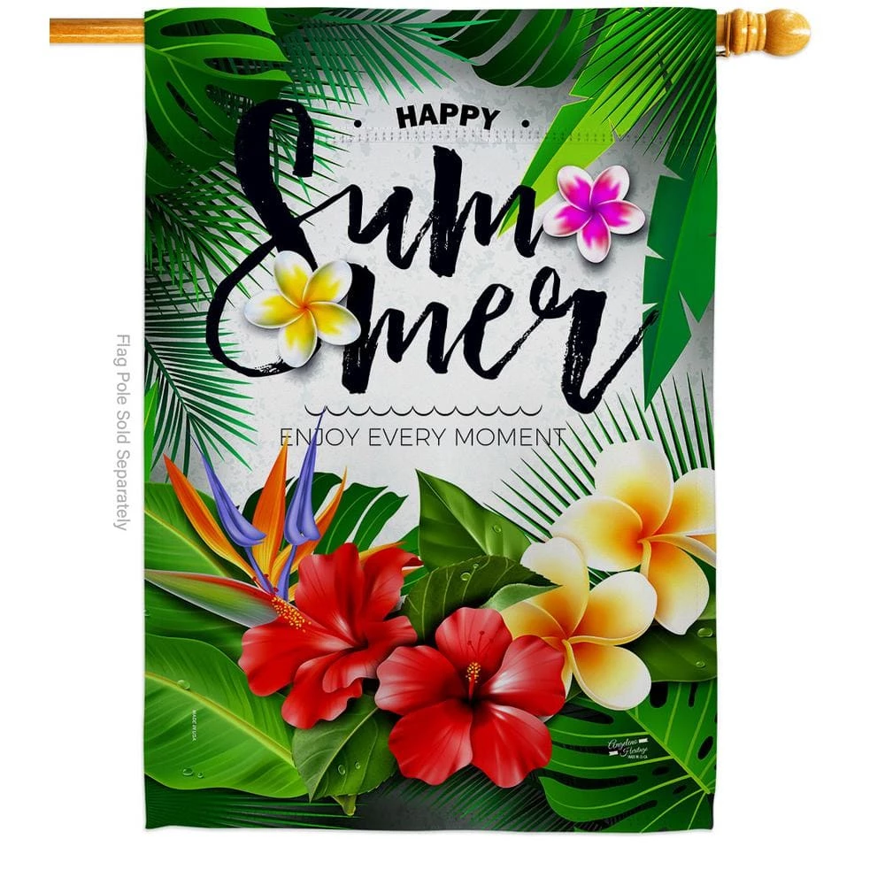 Angeleno Heritage MADE AND DESIGNED LOS ANGELES CALIFORNIA 28 in. x 40 in. Enjoy Every Moment Summer House Flag Double-Sided Decorative Vertical Flags