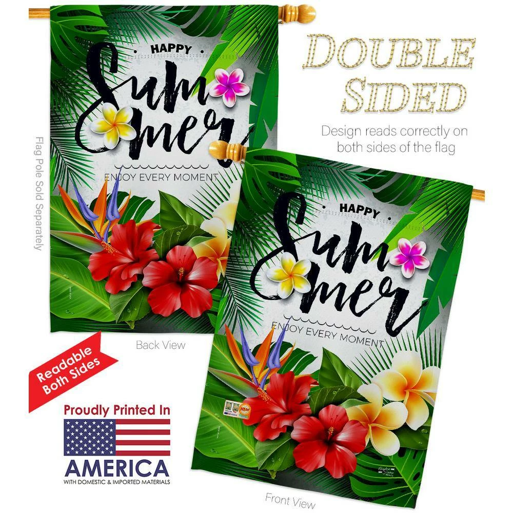 Angeleno Heritage MADE AND DESIGNED LOS ANGELES CALIFORNIA 28 in. x 40 in. Enjoy Every Moment Summer House Flag Double-Sided Decorative Vertical Flags - Image 2