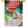 Angeleno Heritage MADE AND DESIGNED LOS ANGELES CALIFORNIA 28 in. x 40 in. Aloha Beach Time Coastal House Flag Double-Sided Decorative Vertical Flags