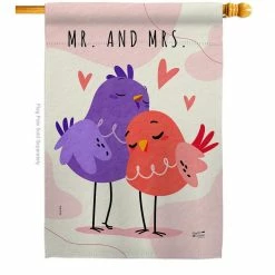 Angeleno Heritage MADE AND DESIGNED LOS ANGELES CALIFORNIA 28 in. x 40 in. Sweet Mr and Mrs Celebration House Flag Double-Sided Decorative Vertical Flags