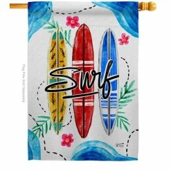 Angeleno Heritage MADE AND DESIGNED LOS ANGELES CALIFORNIA 28 in. x 40 in. Surf Coastal House Flag Double-Sided Decorative Vertical Flags