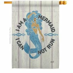 Angeleno Heritage MADE AND DESIGNED LOS ANGELES CALIFORNIA 28 in. x 40 in. I Am Mermaid Coastal House Flag Double-Sided Decorative Vertical Flags