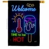 Angeleno Heritage MADE AND DESIGNED LOS ANGELES CALIFORNIA 28 in. x 40 in. Neon Summer Time House Flag Double-Sided Decorative Vertical Flags