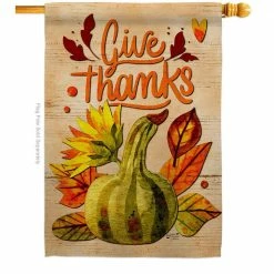 Angeleno Heritage MADE AND DESIGNED LOS ANGELES CALIFORNIA 28 in. x 40 in. Squash Giving Fall House Flag Double-Sided Decorative Vertical Flags