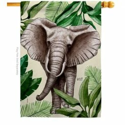Angeleno Heritage MADE AND DESIGNED LOS ANGELES CALIFORNIA 28 in. x 40 in. Elephant House Flag Double-Sided Readable Both Sides Animals Wildlife Decorative