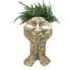 HOMESTYLES 18 in. Antique White Old Hickory Muggly Planter Home and Garden Statue Holds 6 in. Pot