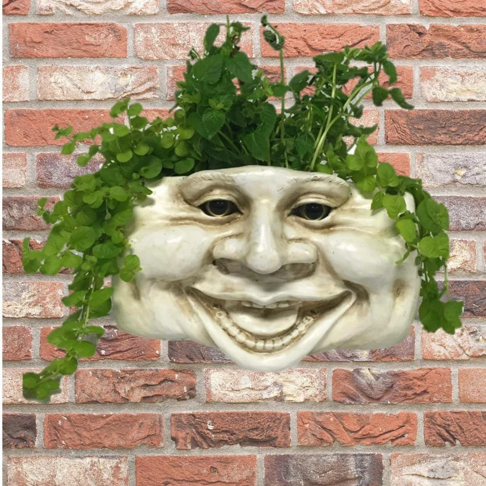 HOMESTYLES 10.5 in. Aunt Minnie Ant. White the Muggly Tree Wall Planter - Image 3