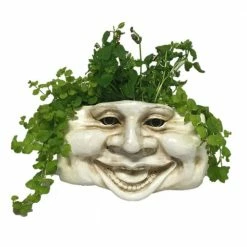 HOMESTYLES 10.5 in. Aunt Minnie Ant. White the Muggly Tree Wall Planter