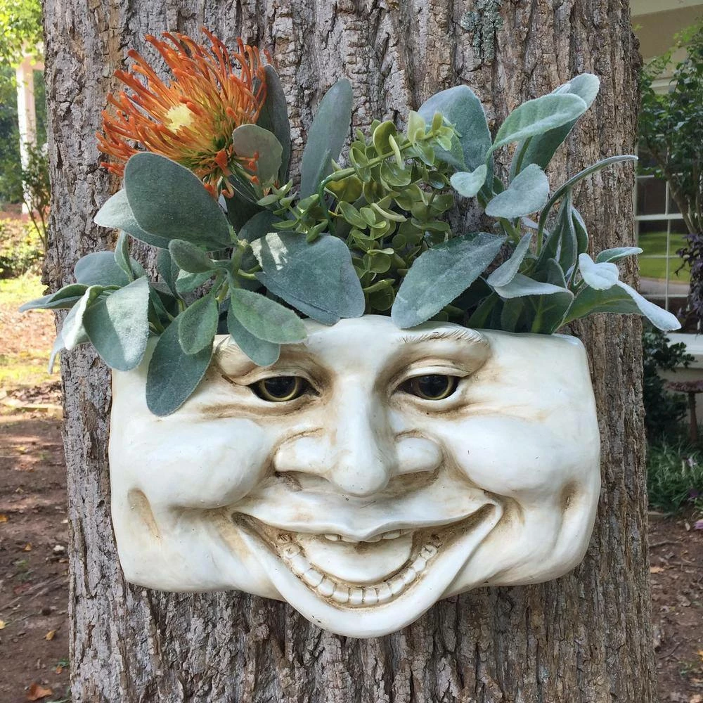 HOMESTYLES 10.5 in. Aunt Minnie Ant. White the Muggly Tree Wall Planter - Image 2