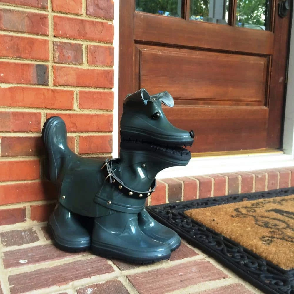 HOMESTYLES 15 in. Lily the Boot Buddies Dog Sculpture and Planter Home and Garden Loyal Companion Statue - Image 5