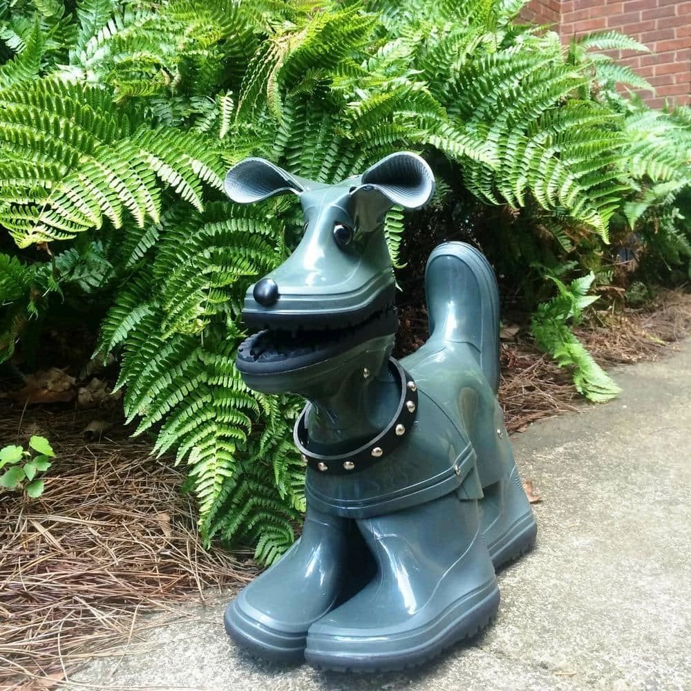 HOMESTYLES 15 in. Lily the Boot Buddies Dog Sculpture and Planter Home and Garden Loyal Companion Statue - Image 2