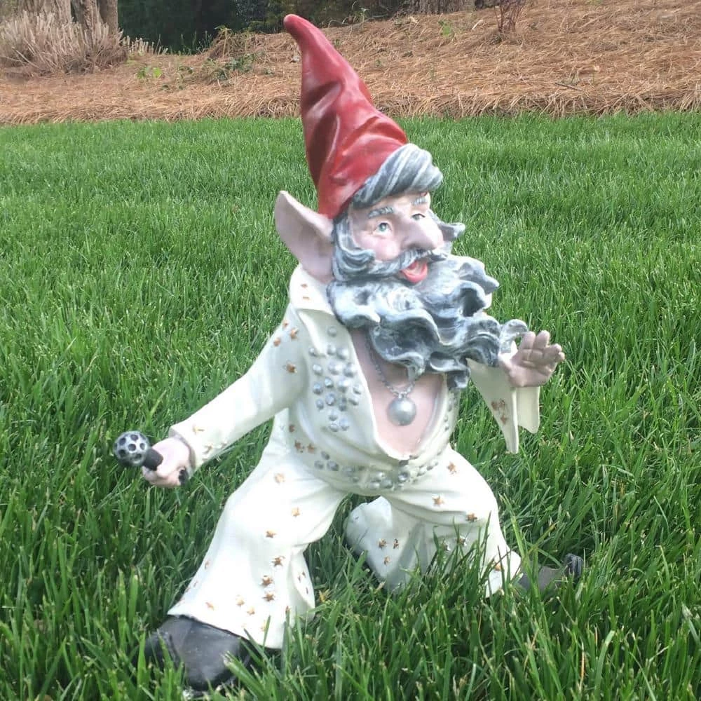 HOMESTYLES 14 in. H Vegas The Gnome The King of Rock n' Roll in His Classic Jumpsuit Collectible Home and Garden Gnome Statue - Image 2