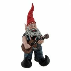 HOMESTYLES 14.5 in. H Willie Elfson the Country Star Gnome Pickin' On His Old Guitar Home and Garden Gnome Statue