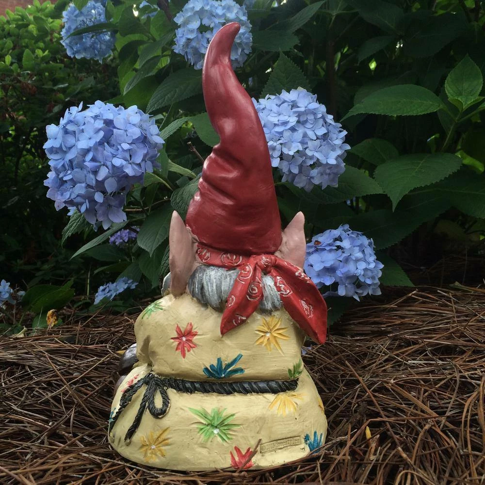 HOMESTYLES 10 in. H 60's "Peace Man" and "Chick" Hippie ZEN Gnome Couple Home and Garden Gnome Statue - Image 7
