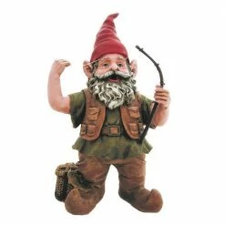 HOMESTYLES 14 in. H Fisherman Gnome Holding Fishing Pole Home and Garden Gnome Statue