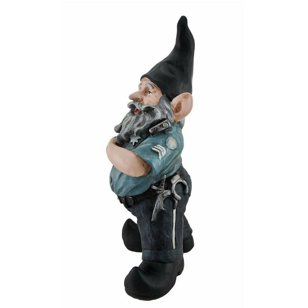 HOMESTYLES 13 in. H "Policeman the Hero" Garden Gnome Police Of1ficer Cop Figurine Statue - Image 5
