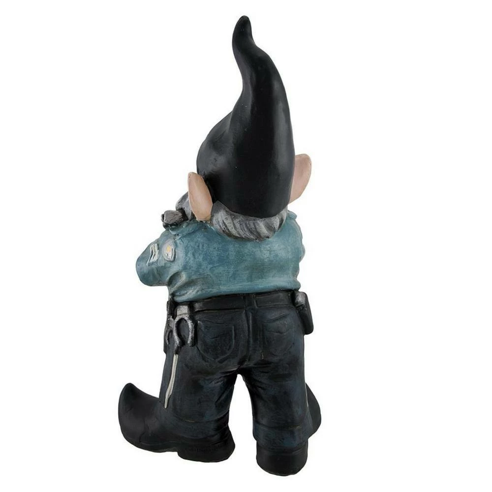 HOMESTYLES 13 in. H "Policeman the Hero" Garden Gnome Police Of1ficer Cop Figurine Statue - Image 4