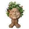 HOMESTYLES 18 in. Stone Wash Papa John the Muggly Statue Face Planter Holds 7 in. Pot