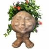 HOMESTYLES 14 in. Stone Wash Mama Petunia the Muggly Statue Face Planter Holds 6 in. Pot