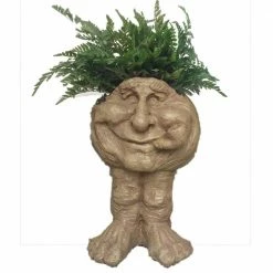 HOMESTYLES 18 in. Stone Wash Old Hickory Muggly Planter Home and Garden Statue Holds 6 in. Pot