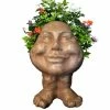 HOMESTYLES 12 in. Stone Wash Daisy the Muggly Statue Face Planter Holds 4 in. Pot