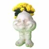 HOMESTYLES 8 in. Antique White Baby Bro Muggly Planter Statue Holds 3 in. Pot