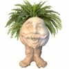HOMESTYLES 18 in. Antique White Uncle Nate the Muggly Statue Face Planter Holds 7 in. Pot