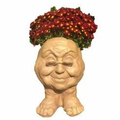 HOMESTYLES 14 in. Stone Wash Grandma Violet Muggly Planter Statue Holds 6 in. Pot
