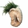 HOMESTYLES 18 in. Antique White Elephant Muggly Mascot Animal Statue Planter Holds a 7 in. Pot