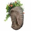 HOMESTYLES 18 in. Graystone Elephant Muggly Mascot Animal Statue Planter Holds a 7 in. Pot