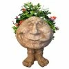HOMESTYLES 12 in. Stone Wash Grandpa in. Old Hickory in. the Muggly Statue Face Statue Planter Holds 4 in. Pot
