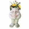 HOMESTYLES 8.5 in. Antique White Sister Suzy Q the Muggly Face Statue Planter Holds 3 in. Pot